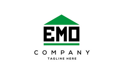 EMO three letter house for real estate logo design
