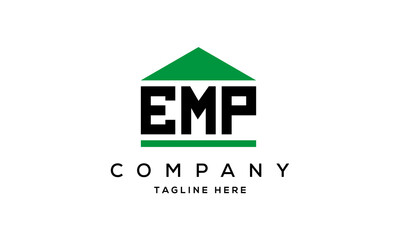 EMP three letter house for real estate logo design