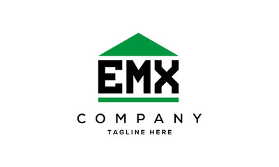 EMX three letter house for real estate logo design
