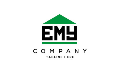 EMY three letter house for real estate logo design