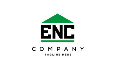 ENC three letter house for real estate logo design
