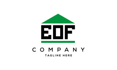 EOF three letter house for real estate logo design