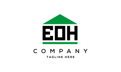 EOH three letter house for real estate logo design