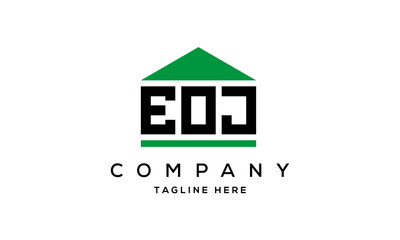 EOJ three letter house for real estate logo design