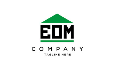 EOM three letter house for real estate logo design