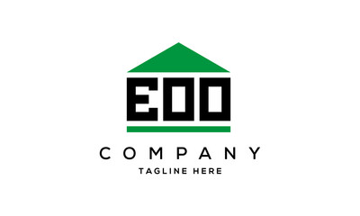 EOO three letter house for real estate logo design