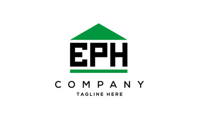 EPH three letter house for real estate logo design