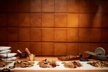 Traditional chinese herbal medicine is preparing Chinese herbal medicine.