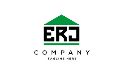 ERJ three letter house for real estate logo design