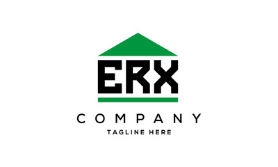 ERX three letter house for real estate logo design