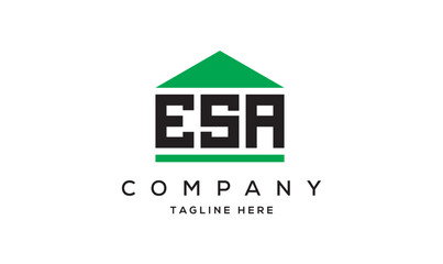 ESA three letter house for real estate logo design