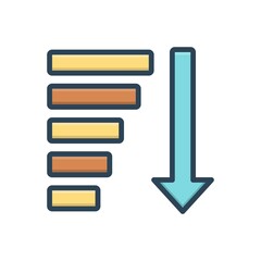 Obraz premium Color illustration icon for descending