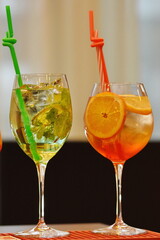 fresh coktail with mint and oranges 