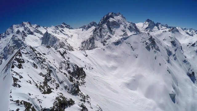 Caucasus, Ossetia. Teberda gorge. Mount Mulzgudi-Barzond.