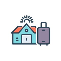 Color illustration icon for pg hostel 