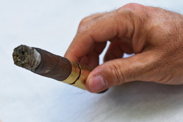 Person holding a cigar