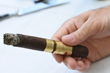 Person holding a cigar