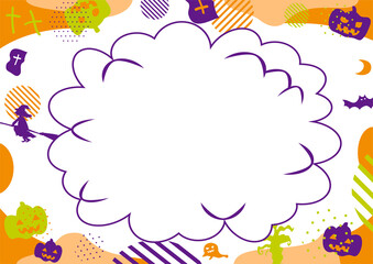 ハロウィン　吹き出し　幾何学フレーム