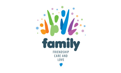 Fototapeta premium Drawn abstract family logo on a white background