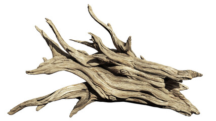 driftwood, pile of old branches isolated on white background - obrazy, fototapety, plakaty