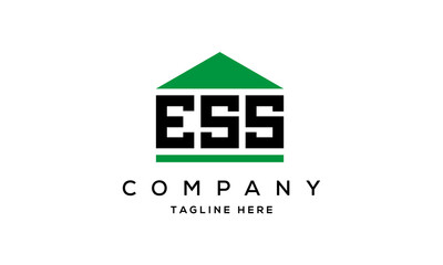 ESS three letter house for real estate logo design