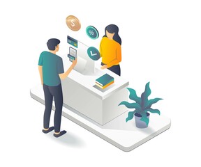 Customer is paying with smartphone