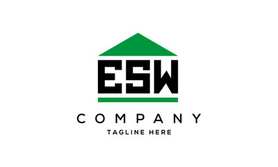 ESW three letter house for real estate logo design