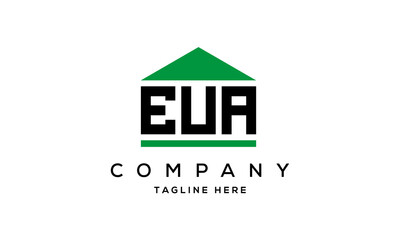 Fototapeta premium EUA three letter house for real estate logo design