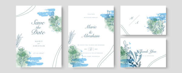 Watercolor floral wedding invitation