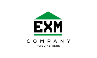 EXM three letter house for real estate logo design
