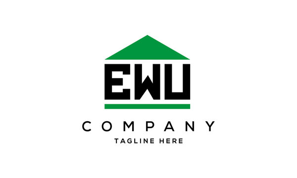 EWU three letter house for real estate logo design