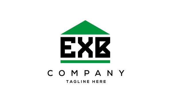 EXB three letter house for real estate logo design