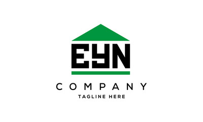 EYN three letter house for real estate logo design