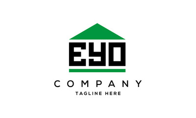 EYO three letter house for real estate logo design
