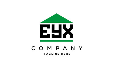 EYX three letter house for real estate logo design