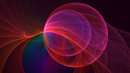 3D rendering abstract colorful fractal light background