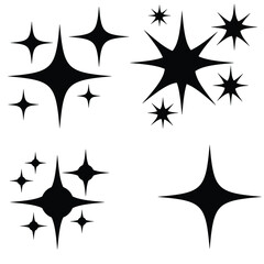 Fototapeta na wymiar black star icons. sparkle icon design. sparkle flat design. black sparkle icon