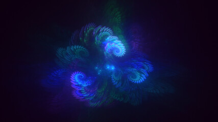 3D rendering abstract colorful fractal light background