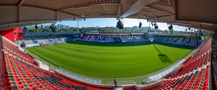 The Brita arena is the home stadium for the soccer team SV Wehen Wiesbaden,playing in the professional league in Germany
