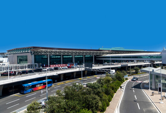 View To Roman Airport Fiumicino In Rome. It Is The Largest Airport In Italy.