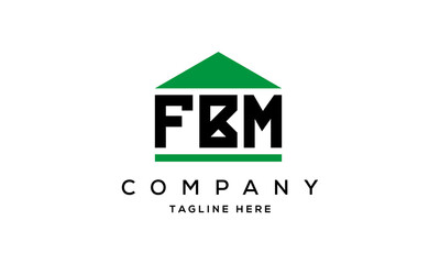 FBM three letter house for real estate logo design