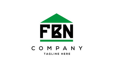 FBN three letter house for real estate logo design