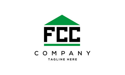 FCC three letter house for real estate logo design