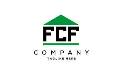 FCF three letter house for real estate logo design