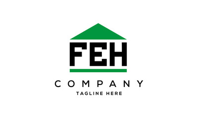 Obraz premium FEH three letter house for real estate logo design