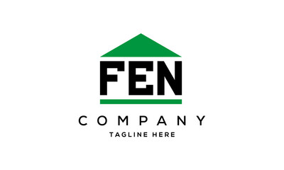FEN three letter house for real estate logo design