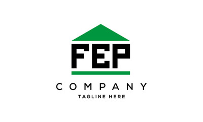 FEP three letter house for real estate logo design