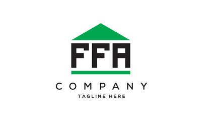 FFA three letter house for real estate logo design