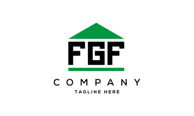 FGF three letter house for real estate logo design