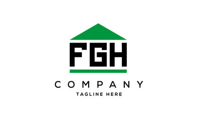 FGH three letter house for real estate logo design